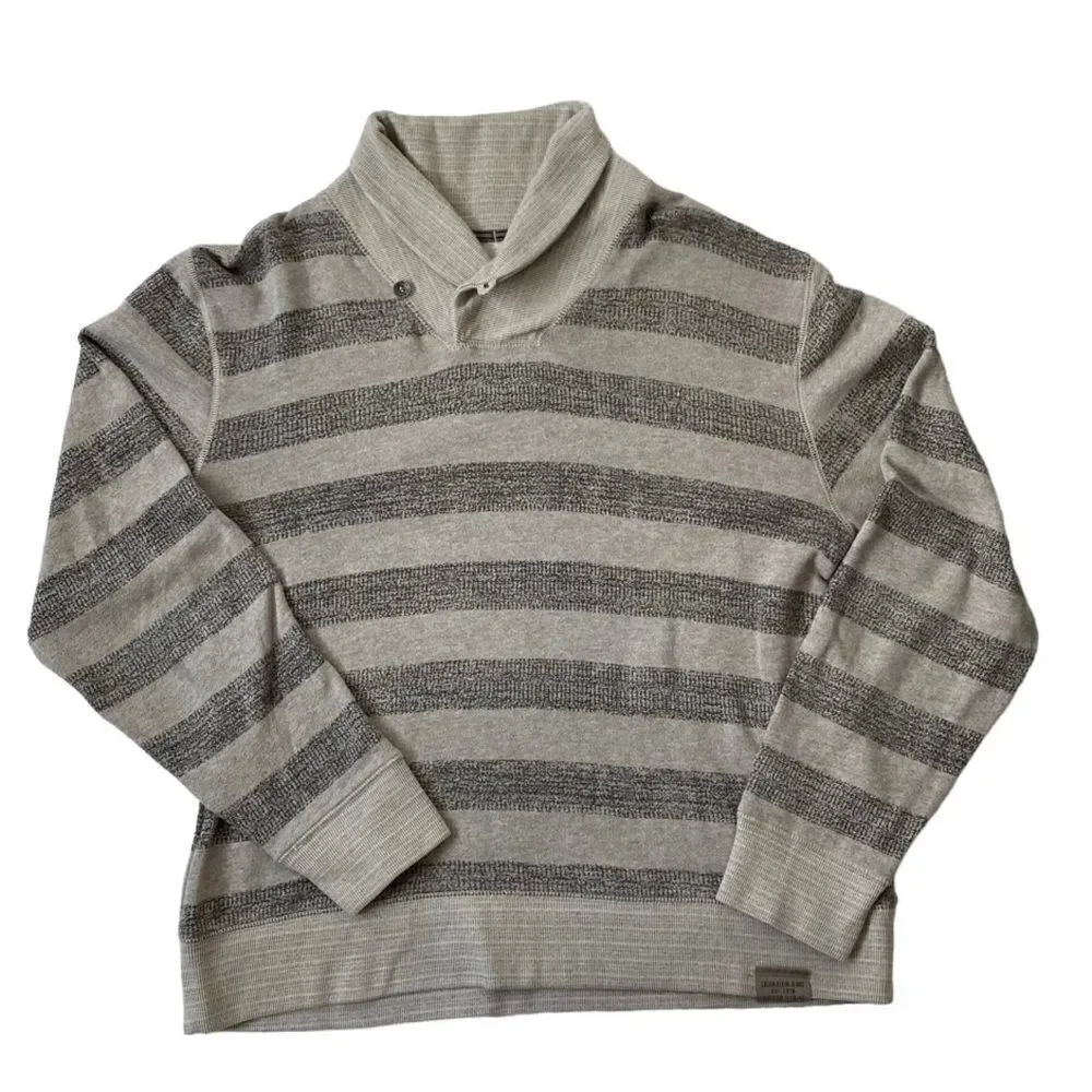 Calvin Klein Mens Pullover Sweater Striped Cotton SZ XL